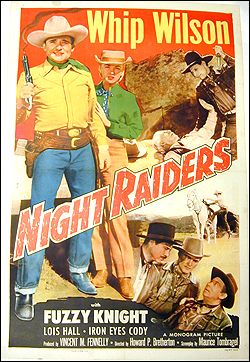 Night Raders Whip Wilson Fuzzy Night 1952 ORIGINAL LINEN BACKED 1SH