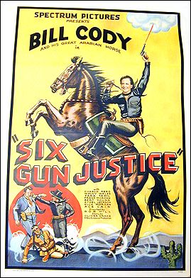 Six Gun Justice Bill Cody 1936 ORIGINAL LINEN BACKED 1SH Western