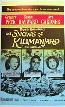 SNOWS OF KILIMANJARO Susam Hayward Gregory Peck