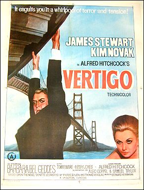Vertigo Hitchcock All English Indian Poster 60's ORIGINAL LINEN BACKED 1SH