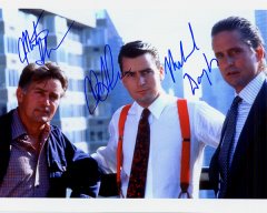 Wall Street cast signed Michael Douglas Martin and Charlie Sheen