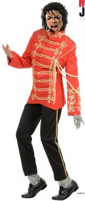 Michael Jackson RED Military Rocker Jacket w/Pants DELUXE Adult Costume PRE-SALE