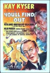 You'll Find Out Kay Kyser Boris Karloff Bela Lugosi 1940 ORIGINAL LINEN BACKED 1SH