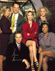 Ally MCBeal cast signed by all six