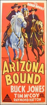 Arizona Bound Buck Jones Tim McCoy stone litho 1952