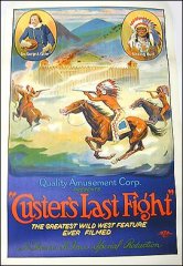 Custers Last Fight silent film 1926 ORIGINAL LINEN BACKED 1SH