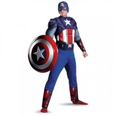 AVENGERS Captain America Movie Classic Muscle Adult Costume Size XL (42-46)