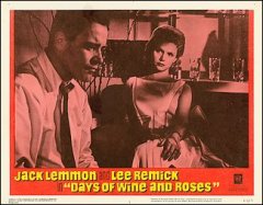 DAYS OF WINE AND ROSES 8 card set from the 1963 movie. Staring Jack Lemmon, Lee Remick