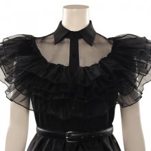 Wednesday Addams Cosplay Adult Costume Dress, Black, M