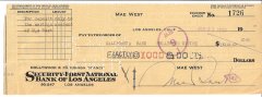 West Mae offical check Beautiful signature great for framing