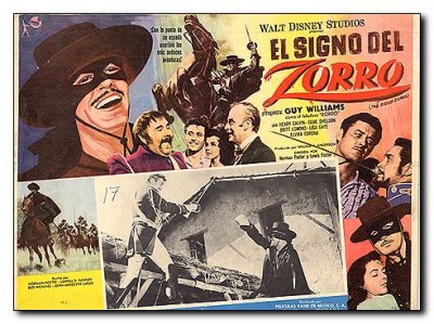 Sign of Zorro Guy Williams Disney Studios multi images reflect different conditions