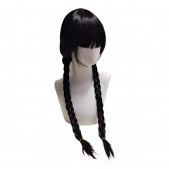 Wednesday Addams Cosplay Deluxe Wig with Bangs and Wig Cap
