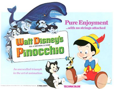 Pinocchio Walt Disney 1978 Title Card