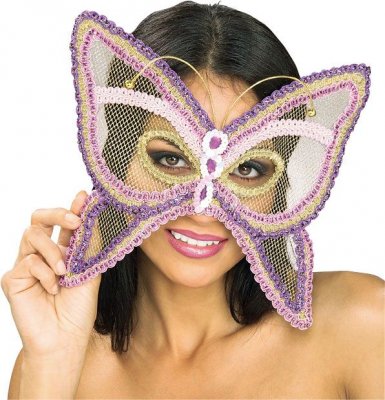 Mardi Gras Butterfly Mesh Mask