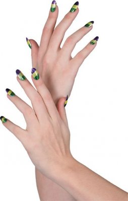 Mardi Gras Tri-Color Nail Set