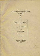 Muzio Clement six sonatinas early 1900's