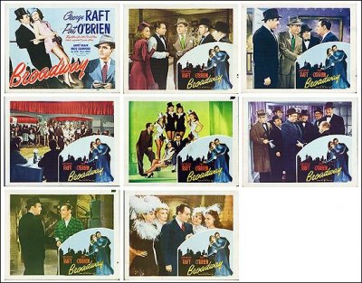 BROADWAY 8 card set Raft O'Brian Crawford 1942