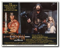 Conan the Destroyer Schwarzennegger Wilt Chamberland pictured.