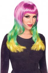 Tri Color Wigs - Mardi Gras Wig