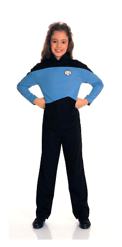 Star Trek Next Generation Child Costume Blue M - Click Image to Close