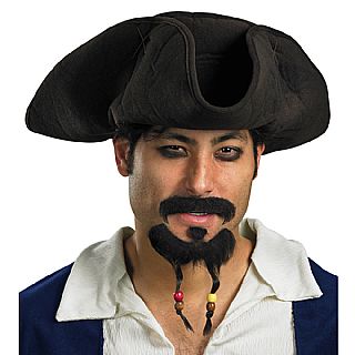 Disney Pirate Hat with Mustache and Goatee Adult - Click Image to Close