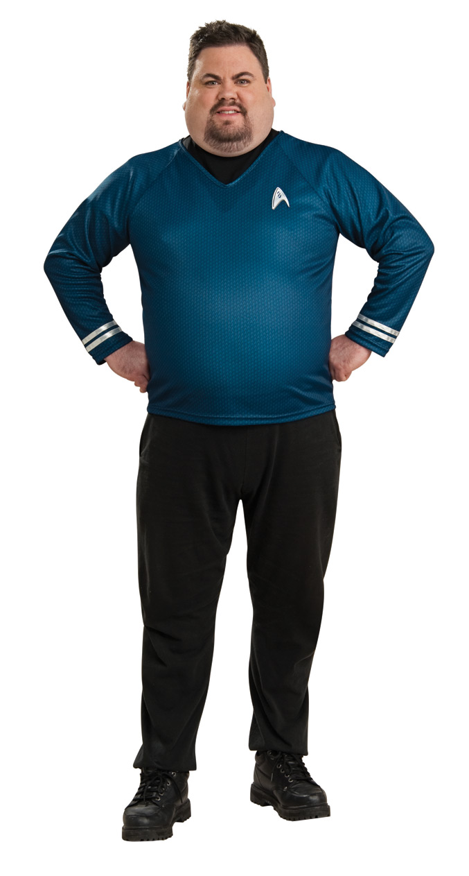 ADULT - STAR TREK Dlx. Blue Shirt Plus Size - Click Image to Close