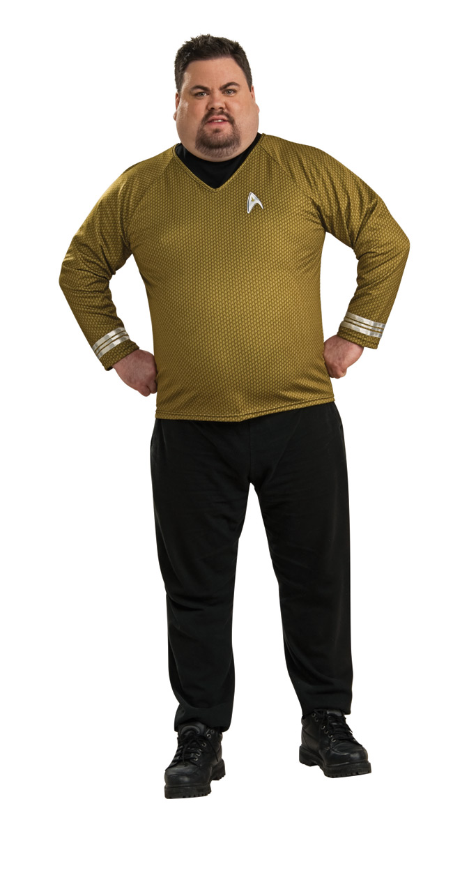 ADULT - STAR TREK Dlx. Gold Shirt Plus size - Click Image to Close