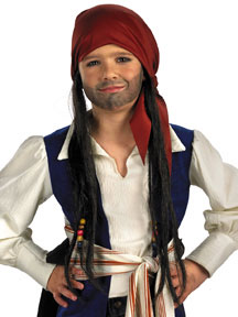 Bandana w/ Hair Child Disney Pirates of the Caribbean - Click Image to Close