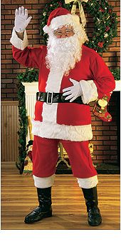 Extra Large Flannel Santa Suit + Free Glasses - Click Image to Close