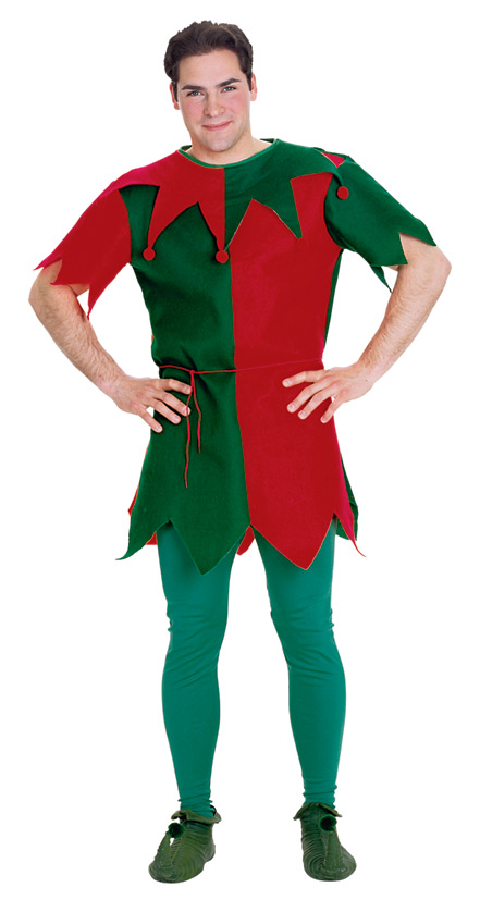Elf Tunic Adult Size Christmas Costume - Click Image to Close