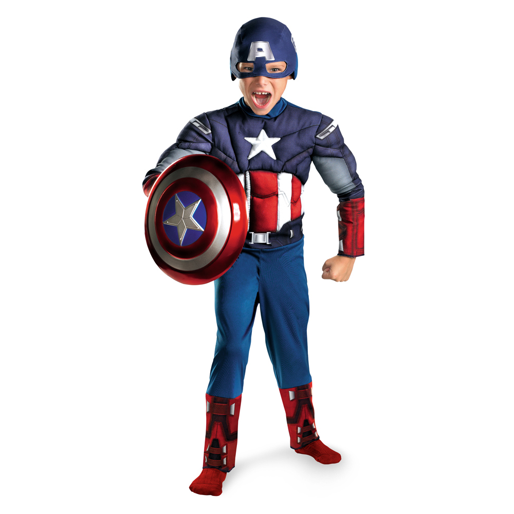 AVENGERS Captain America Movie Classic Muscle Child Costume - Click Image to Close