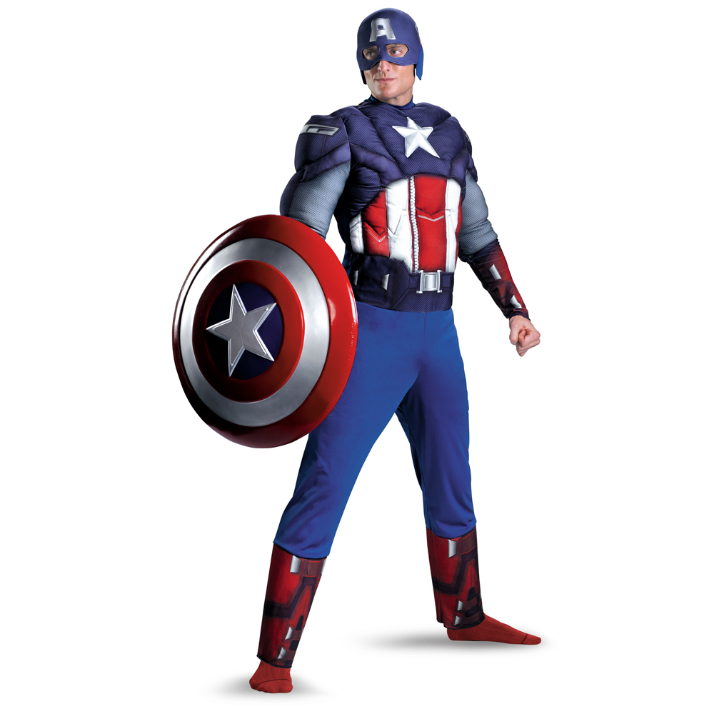 AVENGERS Captain America Movie Classic Muscle Adult Costume Size XL (42-46) - Click Image to Close