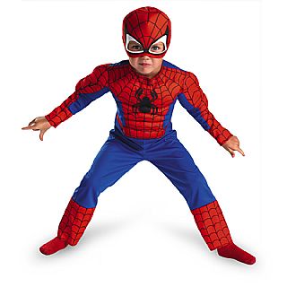 Spider-Man Child Toddler Muscle Costume TODD 3T- 4T - Click Image to Close