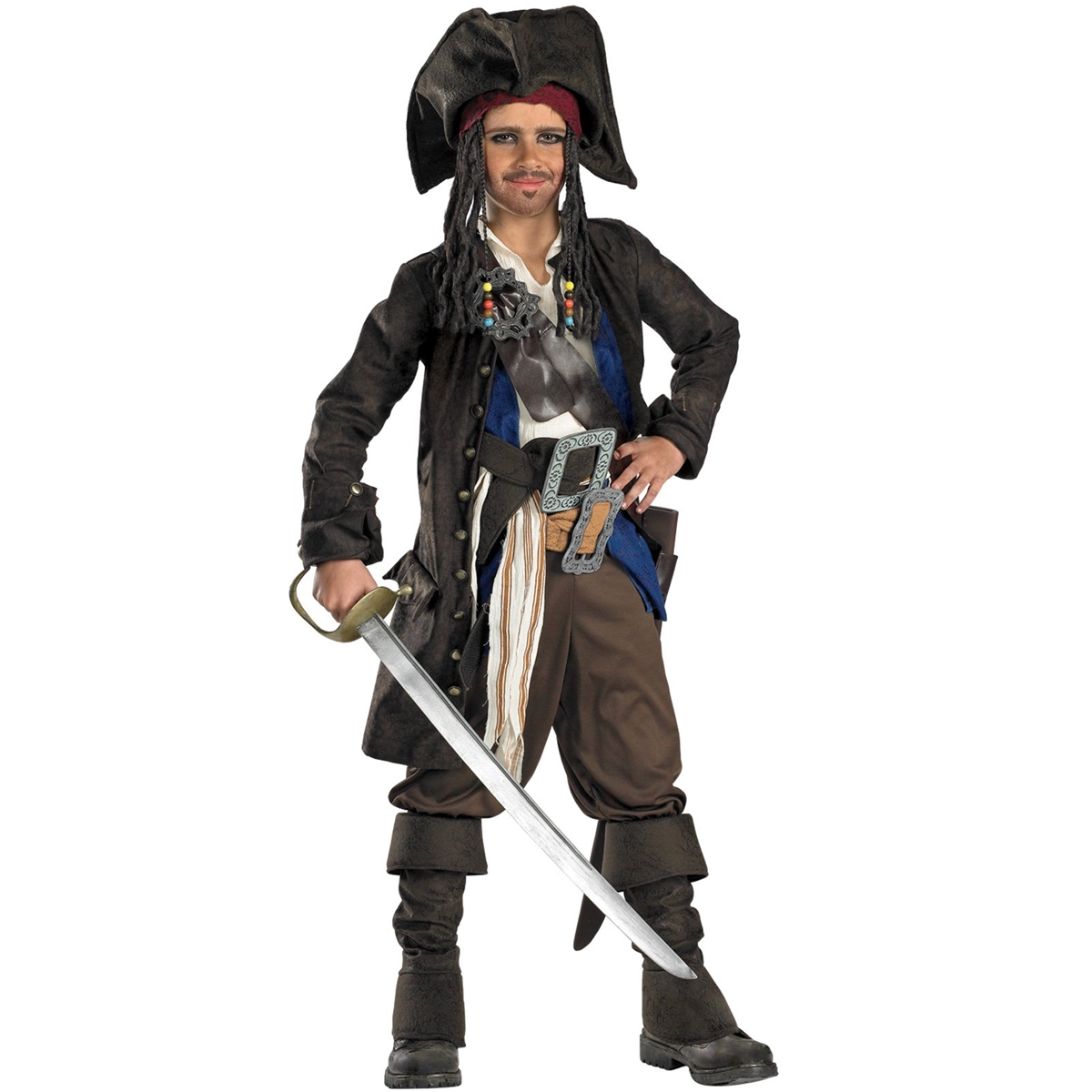 Disney Pirates Captain Jack Sparrow Prestige Premium Child Costume - Click Image to Close