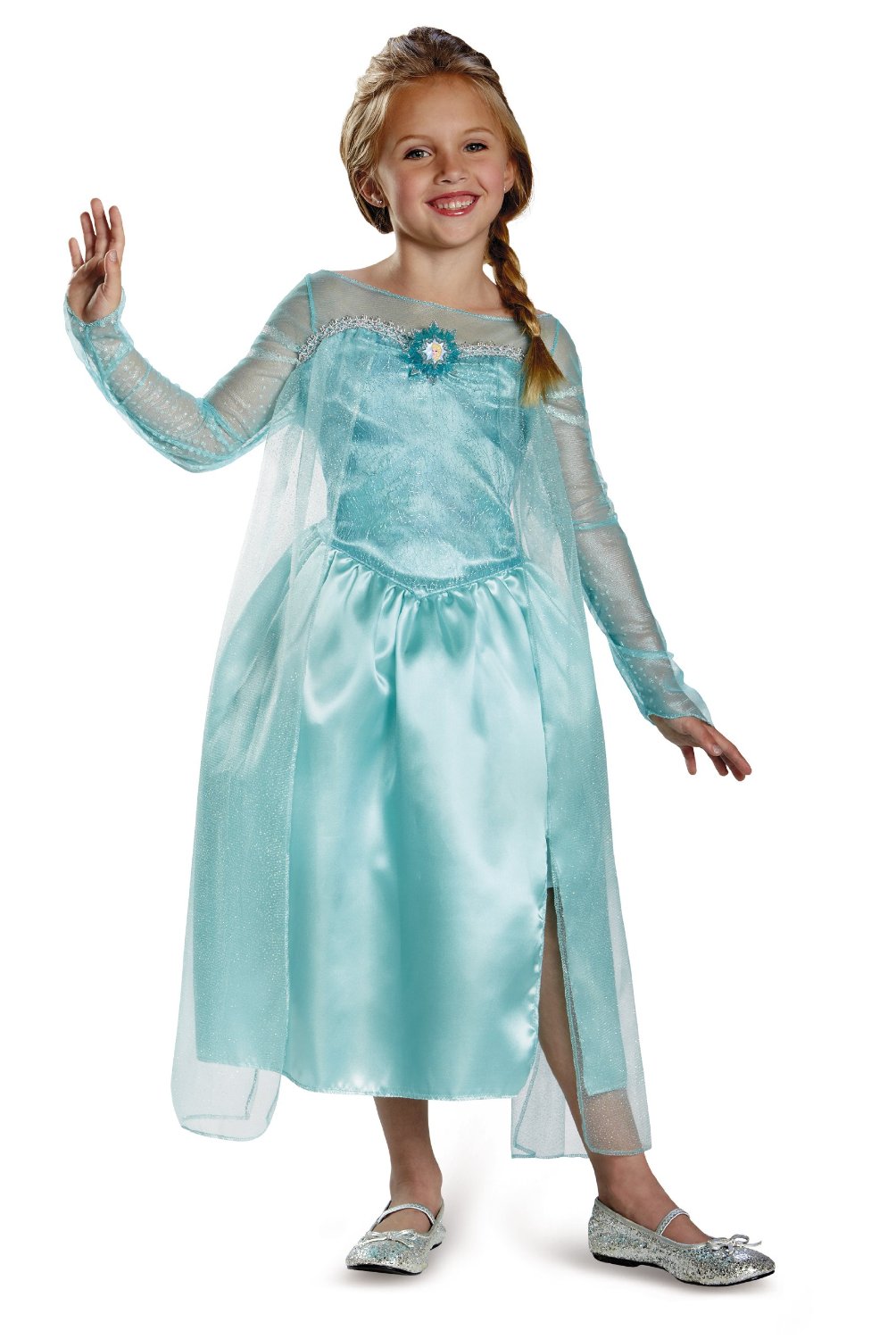 Frozen Elsa Snow Queen Gown Classic Girls Costume - Click Image to Close
