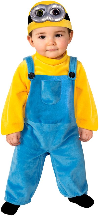 Minion Bob Child Costume Romper Size TODD - Click Image to Close