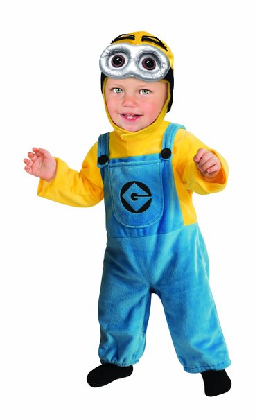Minion Dave Child Costume Romper Size TODD - Click Image to Close