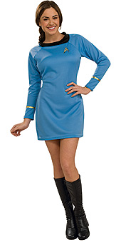 STAR TREK-CLASSIC Dlx. Blue Dress Adult Costume - Click Image to Close