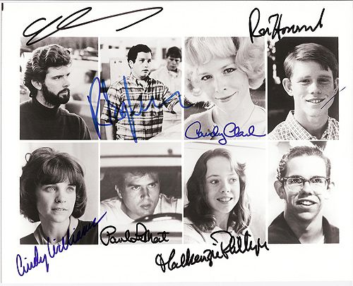 American Graffiti cast signed by Seven - Click Image to Close