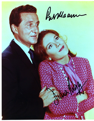 Avengers Cast Patrick Macnee and Diana Riggs - Click Image to Close