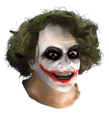 Dark Knight Joker Adult Latex Mask w hair IN STOCK - Click Image to Close