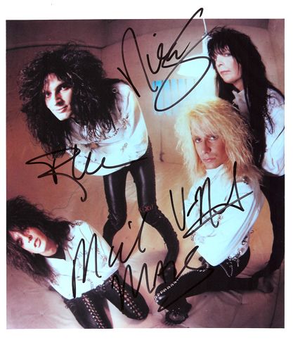 Motley Crew band signed by four - Click Image to Close