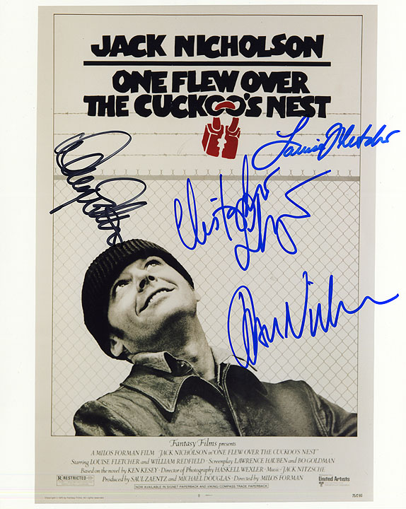 One Flew Over the Cuckoo's Nest cast signed by four - Click Image to Close