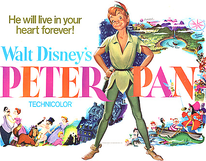 Peter Pan Disney 1976 Peter Pan Title Card - Click Image to Close