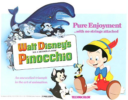 Pinocchio Walt Disney 1978 Title Card - Click Image to Close