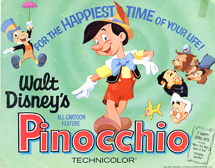 Pinocchio Walt Disney 1978 Title Card - Click Image to Close