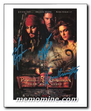 Pirates of the Carribbean Curse of the Black Pearl Johnny Deep Orlando Bloom Keira Knightly Geoff - Click Image to Close