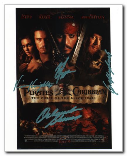 Pirates of the Caribbean Curse of the Black Pearl Johnny Depp Orlando Bloom Keira Knightly & Geoffr - Click Image to Close