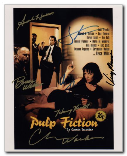 Pulp Fiction John Travolta Samual L Jackson Uma Thurman Bruce Willis Christopher Walken & Harvey Kei - Click Image to Close