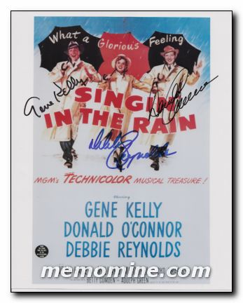 Singing in the Rain cast signed by three Kelly O'Connor Reynolds - Click Image to Close